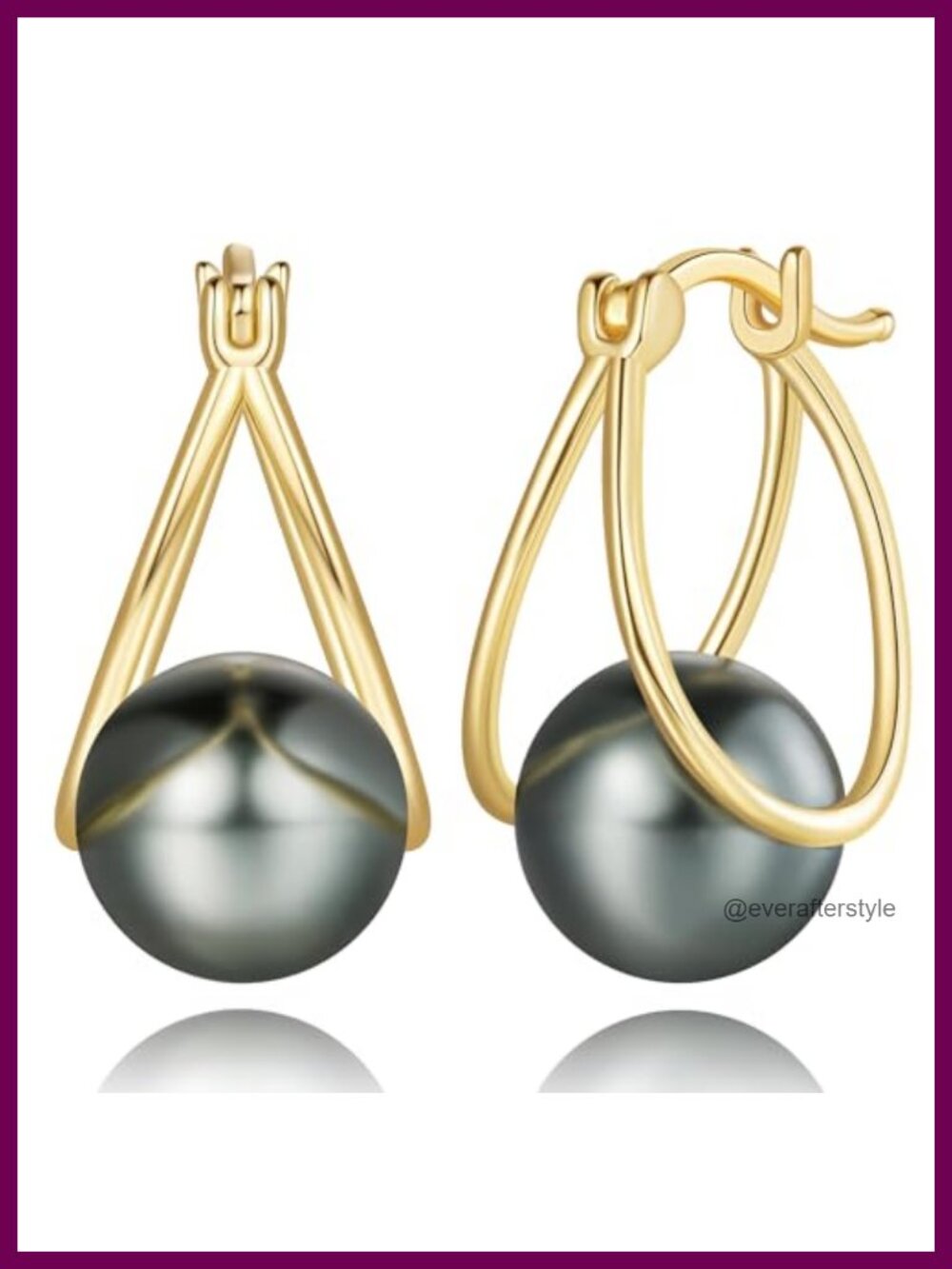 14k Gold Plated Pearl Hoop Earrings for Women Lightweight Elegant Jewelry
